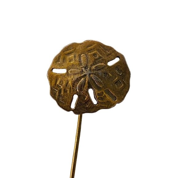 Vintage Goldtone Coppertone 2"l Stick Pin Sand Dollar Design (3/4") - Picture 6 of 16